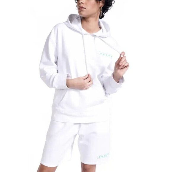 BP + Wildfang Bnwot Women White Hooded Sweater Sz 1x - Picture 1 of 7